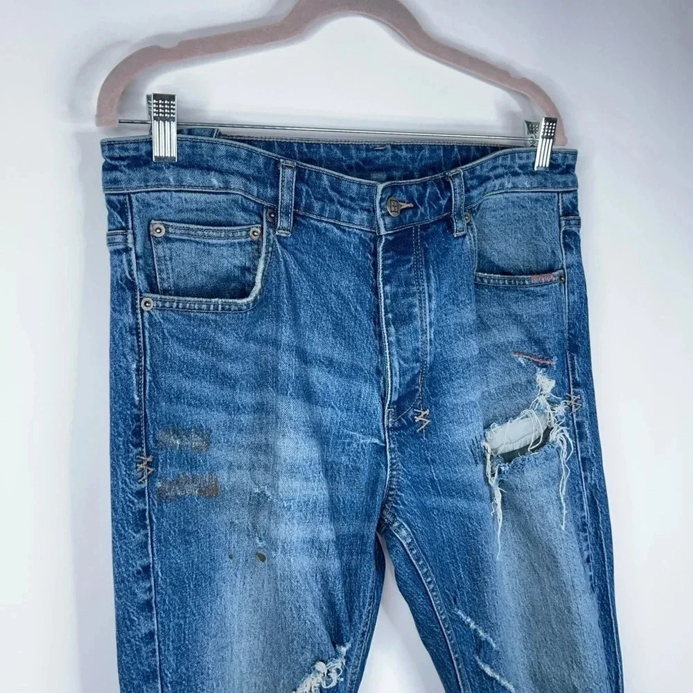 Ksubi Chitch Odyssey Denim Distressed Slim Fit Cotton Japanese Inspired Size 34 - Picture 3 of 12